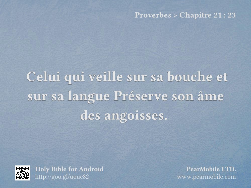 Proverbes, Chapitre 21:23